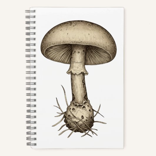 Vintage Mushrooms Notebook Notizblock (Vorderseite)