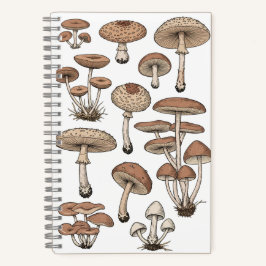Vintage Mushrooms Notebook Notizblock