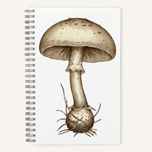Vintage Mushrooms Notizblock (Vorderseite)