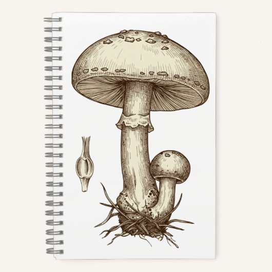 Vintage Mushrooms Notizblock (Vorderseite)
