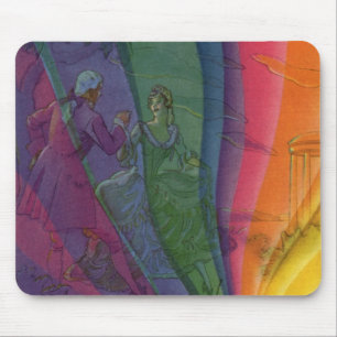 Vintage Music Regenbogen, viktorianisches Paar bei Mousepad