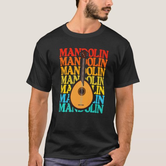 Vintage Music String Instrument Mandolin T-Shirt (Vorderseite)