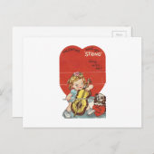 Vintage "Music" Valentine Feiertagspostkarte (Vorne/Hinten)