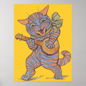 Vintage Musical Cat Poster Print (Vorne)