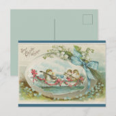 Vintage Musical Chicks in Egg Easter Postkarte (Vorne/Hinten)