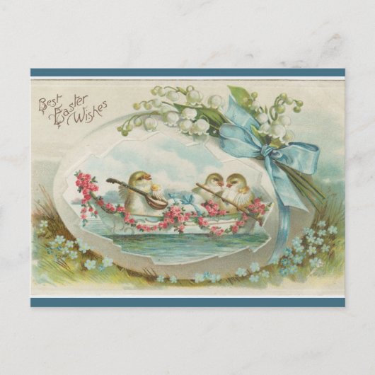 Vintage Musical Chicks in Egg Easter Postkarte (Vorderseite)
