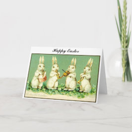 Vintage Musical Easter bunnies Feiertagskarte