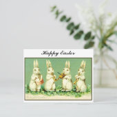 Vintage Musical Easter bunnies Feiertagspostkarte (Stehend Vorderseite)