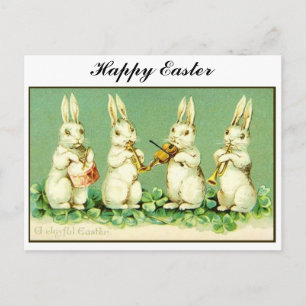 Vintage Musical Easter bunnies Feiertagspostkarte
