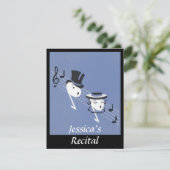 Vintage Musical Notes Chor Caroling INVITATION Einladung (Stehend Vorderseite)