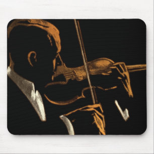 Vintage Musician, Violinist Playing Violin Music Mousepad