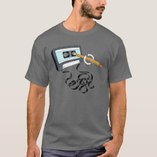 Vintage-Musik 80er 90er mit Bleistift auf einer Ka T-Shirt