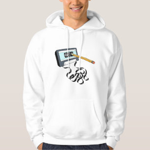 Vintage Musik 80er 90er Mit Bleistift Aufziehen ei Hoodie