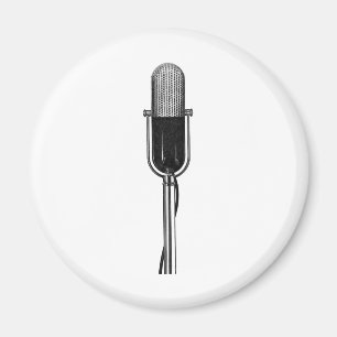 Vintage-Musik, altertümliches Retro-Mikrofon Magnet