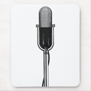 Vintage-Musik, altertümliches Retro-Mikrofon Mousepad