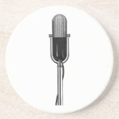 Vintage Musik, altmodisches Retro-Mikrofon Getränkeuntersetzer (Vorne)