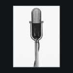 Vintage Musik, altmodisches Retro-Mikrofon Postkarte<br><div class="desc">Vintage Abbildung klassisches Schwarz-Weiß-Design mit einem altmodischen Retro-Mikrofon,  das ein Sänger verwenden würde. Ein großartiges Bild für alle,  die in der Musikindustrie sind,  beliebte Auszeichnungen feiern oder Karaoke genießen.</div>
