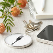 Vintage Musik, altmodisches Retro-Mikrofon Schlüsselanhänger (Seite)