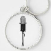Vintage Musik, altmodisches Retro-Mikrofon Schlüsselanhänger (Vorne)