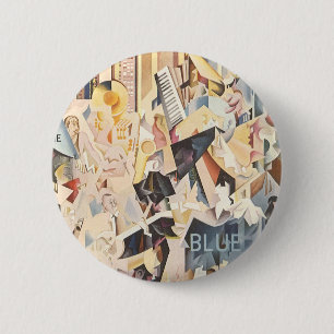 Vintage-Musik, Art Deco Jazz, Rhapsodie in Blau Button