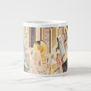 Vintage-Musik, Art Deco Jazz, Rhapsodie in Blau Jumbo-Tasse