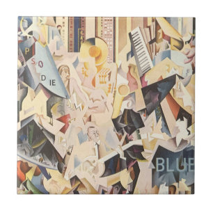 Vintage Musik, Art Deco Jazz, Rhapsody in Blue Fliese