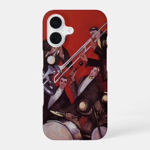 Vintage-Musik, Art Deco Musical Jazz Band Jamming iPhone 16 Hülle