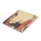 Vintage Musik, Art Deco Pianist Musiker Sänger Fliese (Seite)