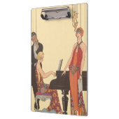 Vintage Musik, Art Deco Pianist Musiker Sänger Klemmbrett (Links)