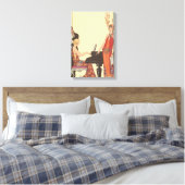 Vintage Musik, Art Deco Pianist Musiker Sänger Leinwanddruck (Insitu (Schlafzimmer))