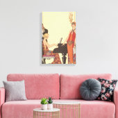 Vintage Musik, Art Deco Pianist Musiker Sänger Leinwanddruck (Insitu (Wohnzimmer))