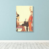 Vintage Musik, Art Deco Pianist Musiker Sänger Leinwanddruck (Insitu (Holzboden))