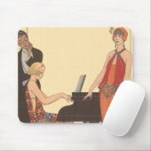 Vintage Musik, Art Deco Pianist Musiker Sänger Mousepad (Mit Mouse)