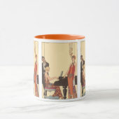 Vintage Musik, Art Deco Pianist Musiker Sänger Tasse (Zentrum)