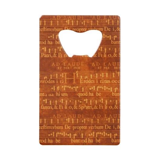 Vintage Musik auf Brown Kreditkartenflaschenöffner (Vorderseite)