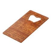 Vintage Musik auf Brown Kreditkartenflaschenöffner (Rückseite Schrägansicht)