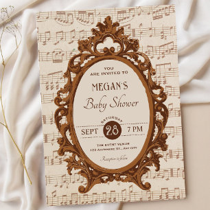 Vintage-Musik Barock-Baby-Party Einladung