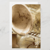 Vintage Musik Briefpapier (Vorne/Hinten)