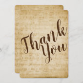 Vintage Musik dank Karte (Vorne/Hinten)