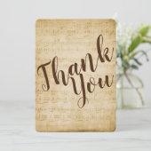 Vintage Musik dank Karte (Stehend Vorderseite)