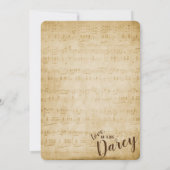 Vintage Musik dank Karte (Rückseite)