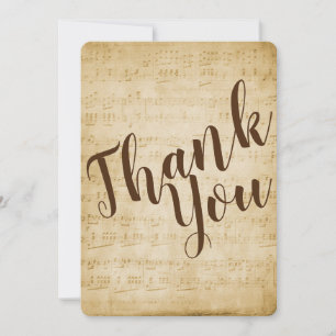 Vintage-Musik-Dankeskarten Dankeskarte
