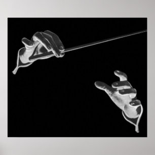 Vintage Musik, Die Hände des Dirigenten mit einem  Poster