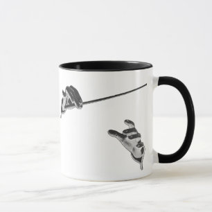 Vintage Musik, Die Hände des Dirigenten mit einem  Tasse