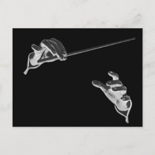 Vintage-Musik, Dirigentenhände mit einem Taktstock Postkarte