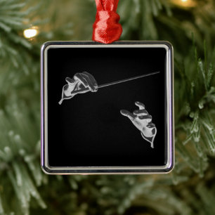 Vintage-Musik, Dirigentenhände mit einem Taktstock Silbernes Ornament
