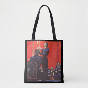 Vintage-Musik, Dirigieren eines Orchesters Tasche