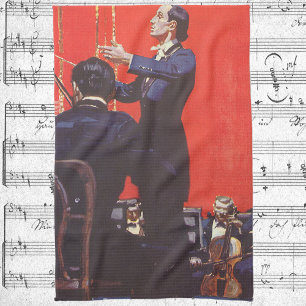 Vintage-Musik, ein Orchester dirigierend Geschirrtuch