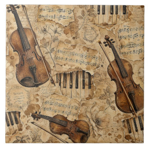 Vintage Musik Fliese