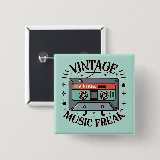 Vintage-Musik-Freak Button (Vorne & Hinten)